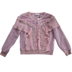 Allison New York Dusty Pink Ruffle Top Size SP